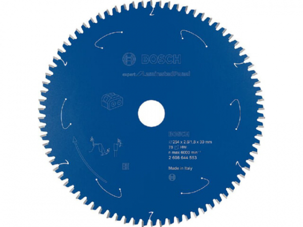 Kreissägeblatt d 254 x 30 x 2,6 mit 78 Zähne, für Kunststoffbeschichtete Platten u. Laminatboden