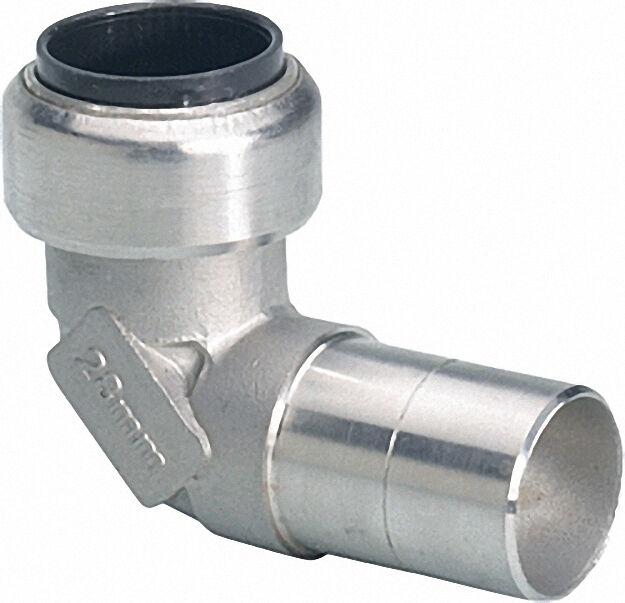 Edelstahl-steckfitting Winkel 90° (i/a) 15mm Edelstahl-steckfitting Winkel 90° (i/a) 15mm