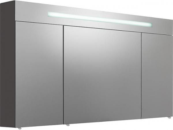 Spiegelschrank mit Beleuchtung, anthrazit Hochglanz 3 Türen 1200x740x160mm