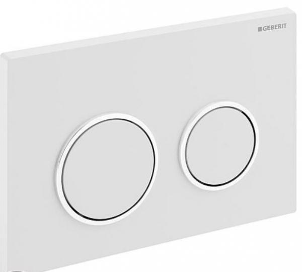 GEBERIT Betätigungsplatte Omega 20 für 2-Mengen-Spülung, weiß,hochgl. verchromt/weiß