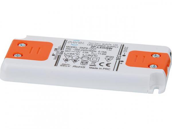 Trafo für LED Leuchtmittel 12V DC, 15W, IP20 flache Bauform, 128x51x14mm