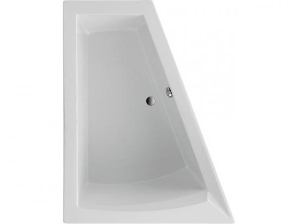 Raumspar-Badewanne LAGO II links, BxHxT 1750x500x1350-700mm, Acryl, weiß