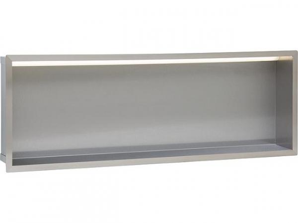 Wandnische Edelstahl, LED Beleuchtung, Tiefe 150 mm, 105 Lumen, 230V, 8.4W, BxH 925x325 mm Bad Edelstahl-Wandeinbaunische