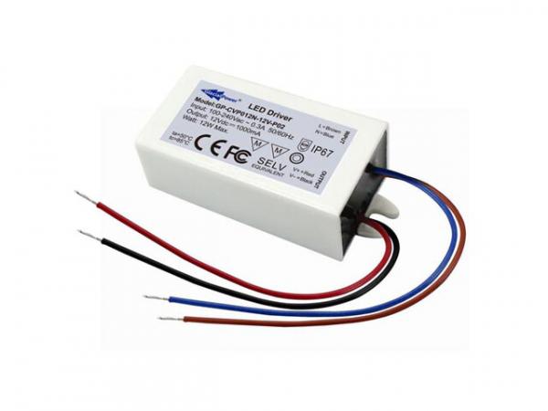 LED POWER SUPPLY SINGLE OUTPUT 12 VDC 12 W