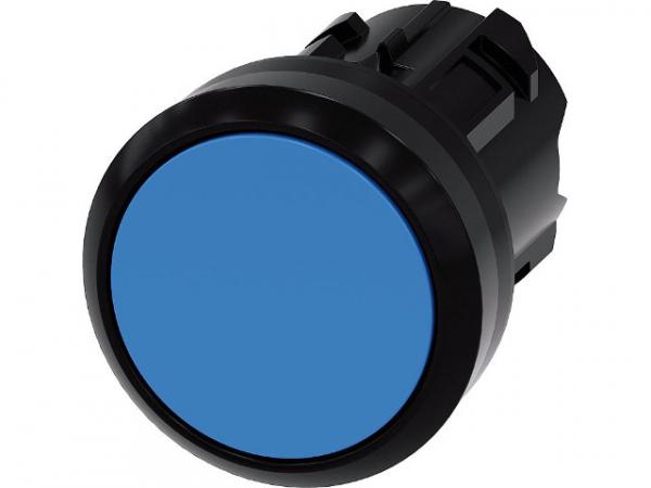 Drucktaster, 22mm, rund, blau, Druckknopf, 3SU1000-0AB50-0AA0