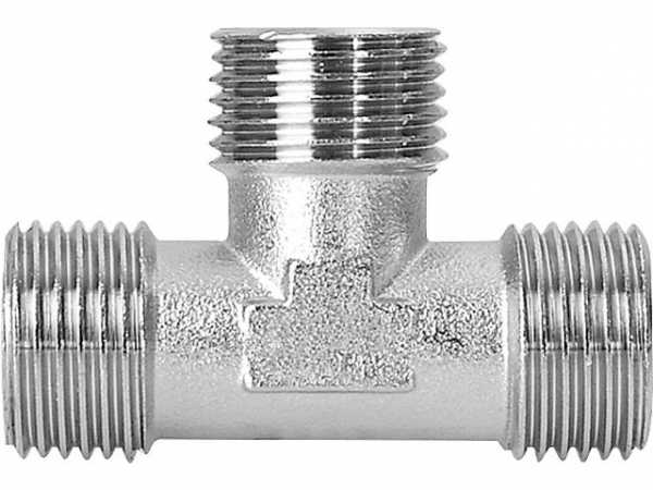 Gewindefitting verchromt T-Stück DN10 (3/8") AG