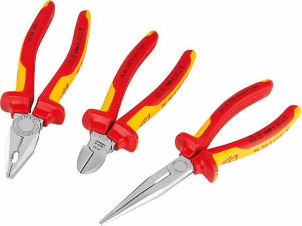 Zangen-Set KNIPEX 3-tlg. bestehend aus Seitenschneider, Flachrundzange und Kombizange