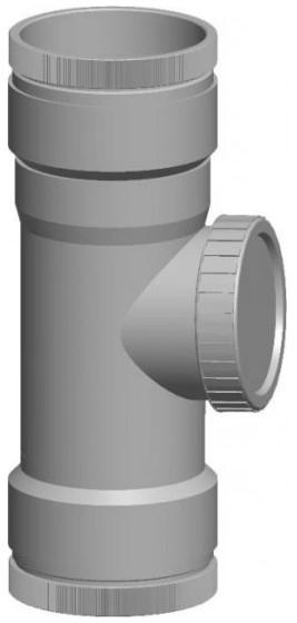 WOLF 2651792 Revisions-T-Stück DN60 für Abgasleitung, flexibel