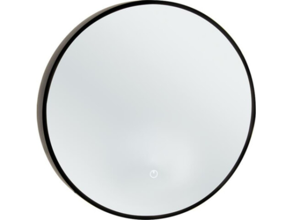 LED-Spiegel Aelva m. Touch-Schalter, m. schwarzem Rahmen, d 500mm