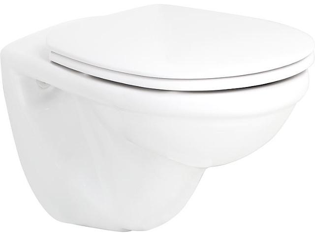 Duravit D-Code Wandtiefspül-WC Set Rimless®//spülrandlos 45700900A1 inkl WC-Sitz