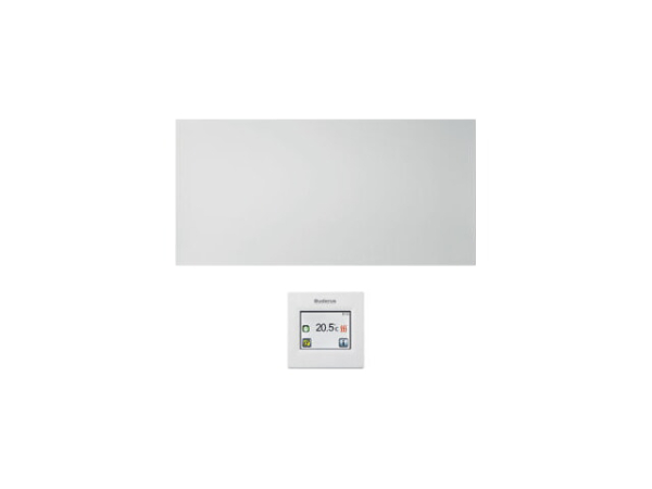 Buderus Infrarotheizgerät Logatrend IFR276 MW RC 600W Metalloberfläche weiß rahmenlos mit Regler