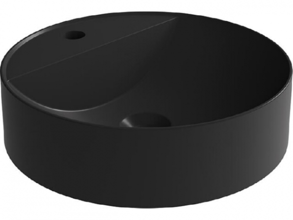 Aufsatzbecken Serido ØxH: 400x105 mm Mineralguss schwarz matt, ohne Überlauf