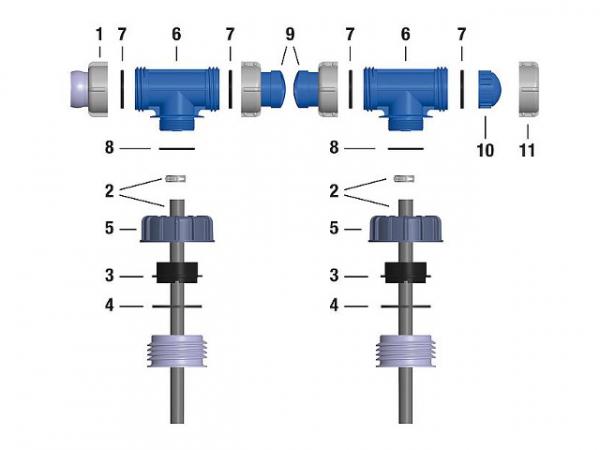 T-Stück Schütz DN50 (2')