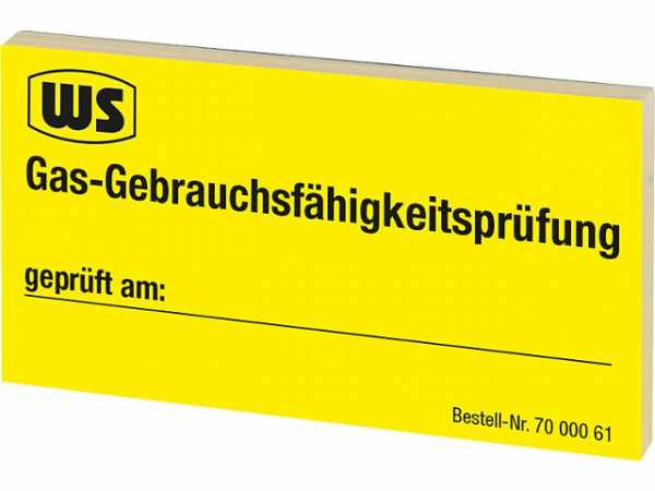 Wartungsaufkleber 'Gas-Gebrauchsfähigkeitsprüfung' 1 Block mit 50 Stück