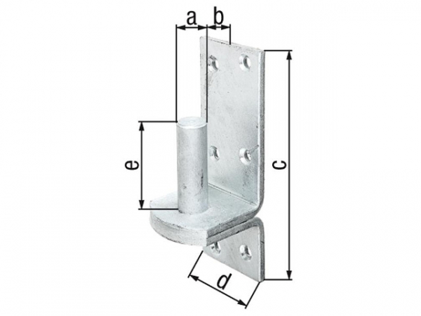 Kloben auf Platte, DI,d=20mm, 167x60mm, feuerverzinkt