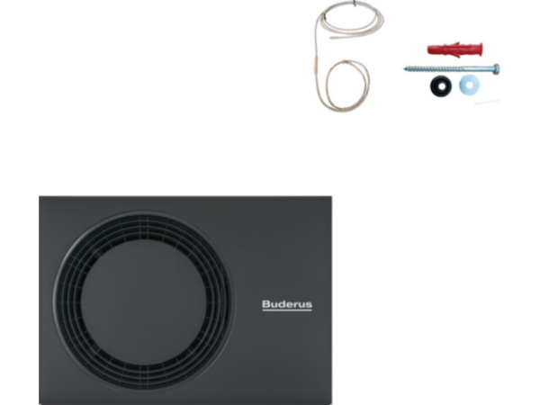 Buderus Logaplus M WLW-MB AH WLW-7 MB AH 7 kW Luft-Wasser-Wärmepumpe Hybrid außen anthrazit
