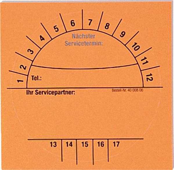 Service-Aufkleber universal für Stempeleindruck D=69mm, VPE = 60 Stück