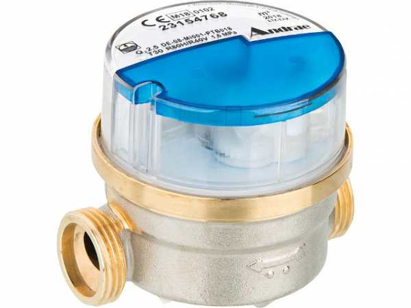 Wohnungs Wasserzähler 1//2/" 80mm Länge für Warm oder Kaltwasser inkl Eichgebühr