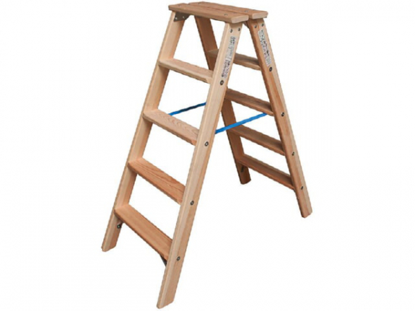 Stufen-DoppelLeiter Holz, Krause 2x5 Stufen, 818423