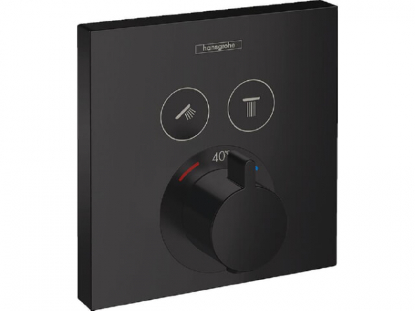 UP-Thermostat Hansgrohe ShowerSelect Fertigset 2 Verbraucher mattschwarz