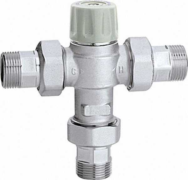 CALEFFI Thermomischer 5217 einstellbar, verchromt, 3/4'' Einstellbereich: 30°C bis 50°C