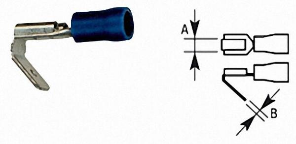Flachsteckhülse mit Abzweigung halbisoliert, 2,5mm², 6, 3 x 0, 8mm Farbe blau, VPE = 100 Stück