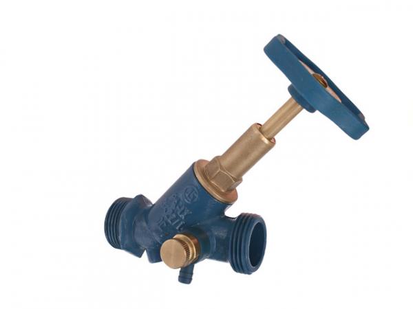 Freistromventil, Serie Blue-tec, mit Außengewinde MULTI, mit Entleerung, mit steigender Spindel, DN25, Außengewinde 1 1/4"