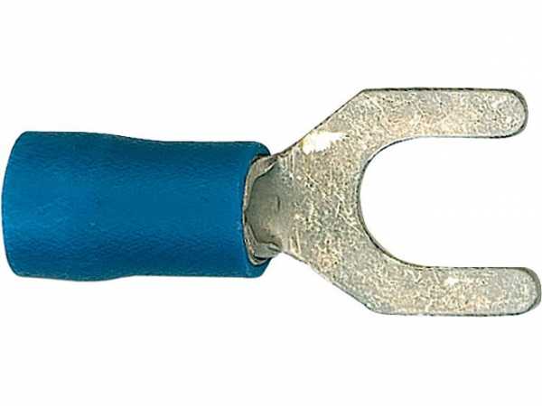 Kabelschuh in Gabelform isoliert, 2,5mm², 5,3mm Farbe blau, VPE 100 Stück