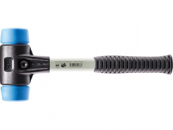 SIMPLEX-Schonhammer Halder mit verstärktem Tempergussgehäuse und Fiberglasstiel, TPE-soft, Ø 50 mm