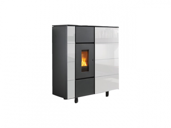 Buderus Pellet-Primärofen, ixbase air+, 2-6 kW, Front Glas white, Steuerung S5 ultra, rlu, 7736602216