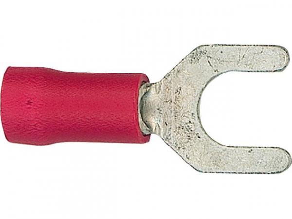 Kabelschuh in Gabelform isoliert, bis 1,5mm², 3,7mm Farbe rot, VPE 100 Stück