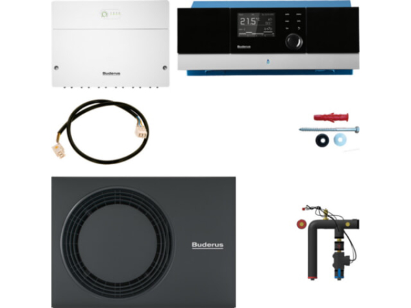 Buderus Hybrid-Brennwertkessel Logano plus GB212 Paket Ergänzungs-Set WLW-7 MB 7 kW mit HM200 MC110 RC310 HF-Set HYC25