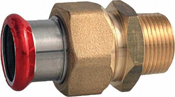 C-Stahl Pressfitting Durchgangsverschraubung mit Aussengewinde flachdichtend 22. R3/4"