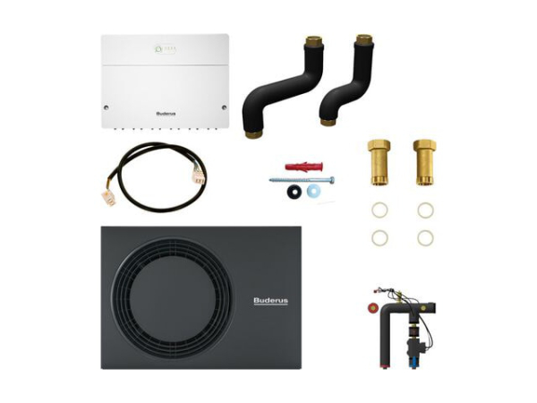Buderus Gas-Brennwertkessel Logano plus KB195i Paket Ergänzungs-Set WLW-4 MB A H ODU4 HF-Set HYC25 4 kW mit HM200 BCS36