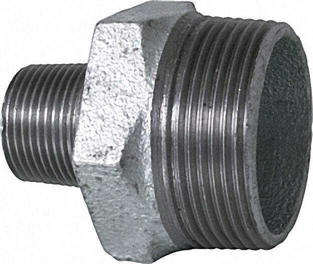 Tempergussfitting verzinkt Nr.: 245 Reduzierdoppelnippel d = 1 1/4''x3 Tempergussfitting verzinkt Nr.: 245 Reduzierdoppelnippel d = 1 1/4''x3