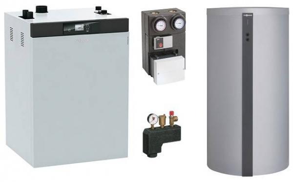 Viessmann Vitoligno 300-C, Pelletkessel, 8 kW mit Vitocell 100-E, 400 l, VL3C152
