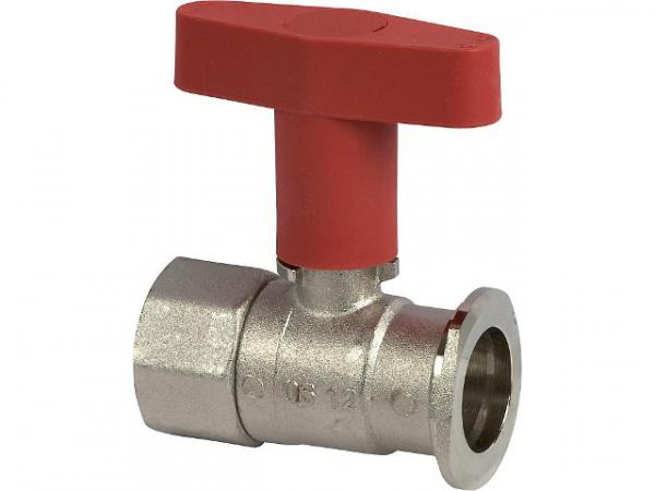 Pumpenflanschkugelhahn 1 1/4" mit Iso-T-griff vernickelt