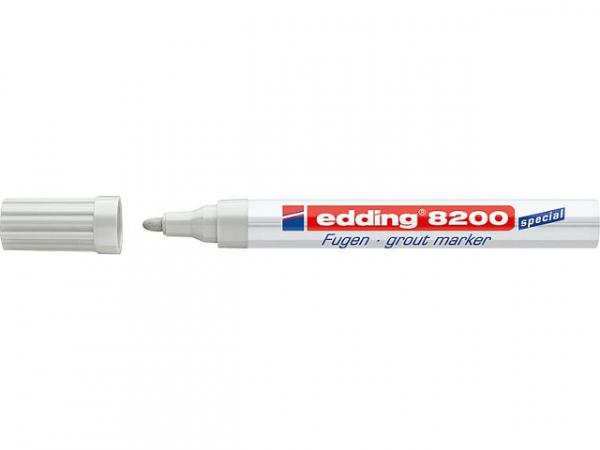 EDDING Fugenmarker 8200 Strichbreite ca 2 - 4mm Rundspitze silbergrau