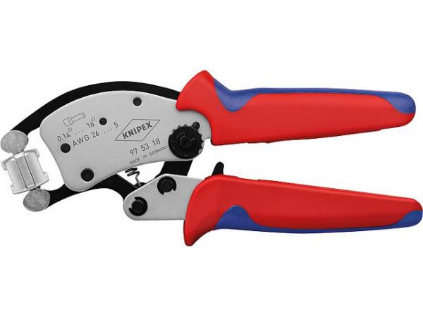 Crimpzange KNIPEX Twister16 mit 360° drehbarem Crimpkopf und automatischer Einstellung