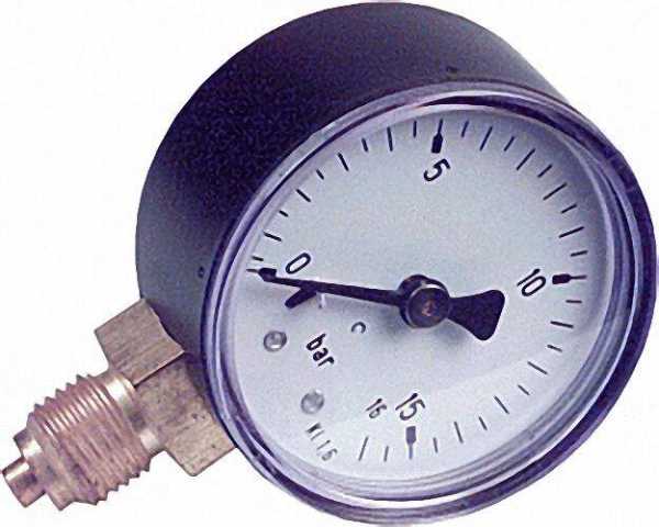 RF Manometer 50 radial 0-16 bar, Anschluss 1/4'' radial (unten)