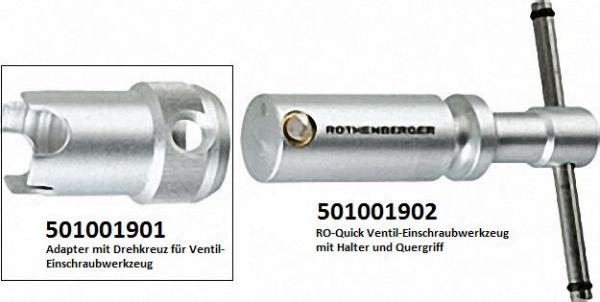 Adapter mit Drehkreuz passend für RO-Quick Ventil-Einschraubwerkzeug