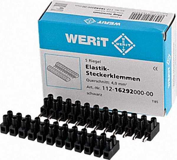 Stecker-Klemmleiste PVC 12teilig schwarz 4,0mm² 1 Beutel 5 Stück