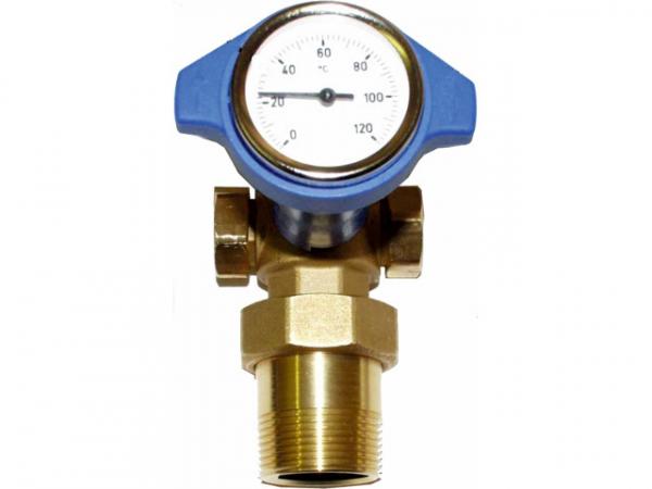 Wolf Absperrset mit Thermometer G11/2-R1 für Rücklaufanhebung BPH, PG059