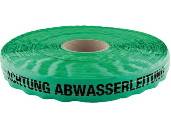 Ortungsband 'Achtung Abwasserleitung' grün, L=250m