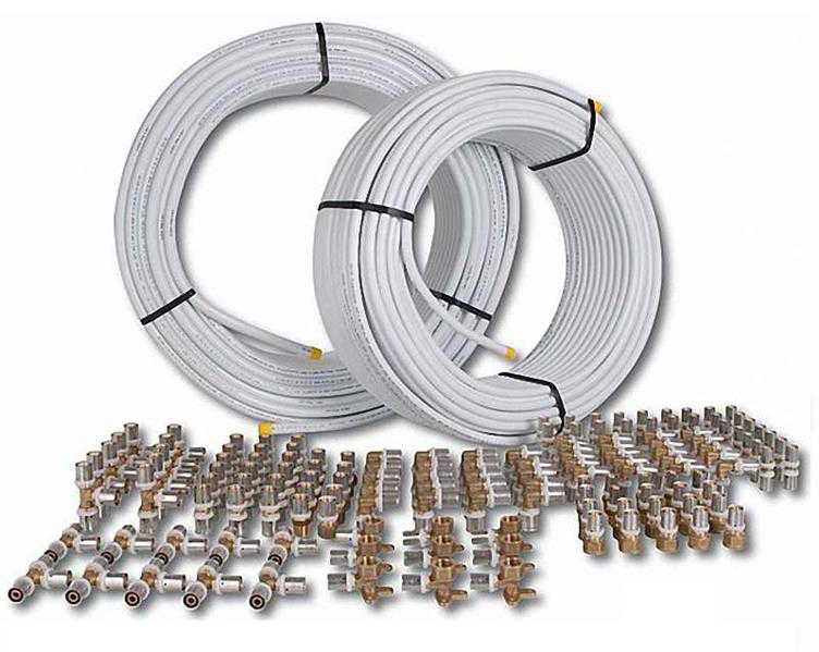Fußbodenheizung Starterpaket mit Alu-Verbundrohr und Fittings mit TH P Fußbodenheizung Starterpaket mit Alu-Verbundrohr und Fittings mit TH P
