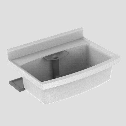 SANIT maxi Becken mit Standrohr und Trichter granit Fassungsvermögen ca. 33 Liter, B 620mm x T 360mm x H 210mm, 60.008.B6..0099
