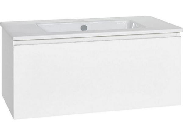 WTU + Keramik WT Serie ELA Korpus weiß smt Front weiß hochglanz Dekor, 910x420x510mm