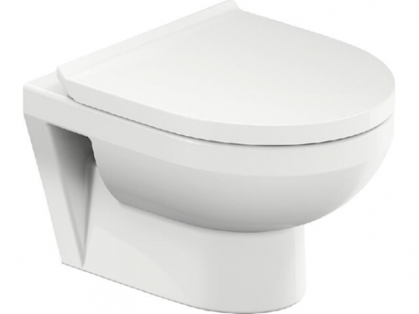 Wand-Tiefspül-WC Duravit No.1 Compact, spülrandlos, Ausl. 480mm, weiß
