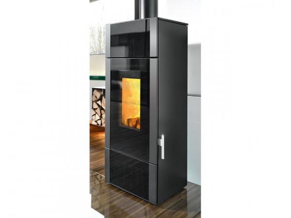 Buderus Kaminofen Giro water+, 8 kW, Glas Dekor black, Stahl black, 7736660092
