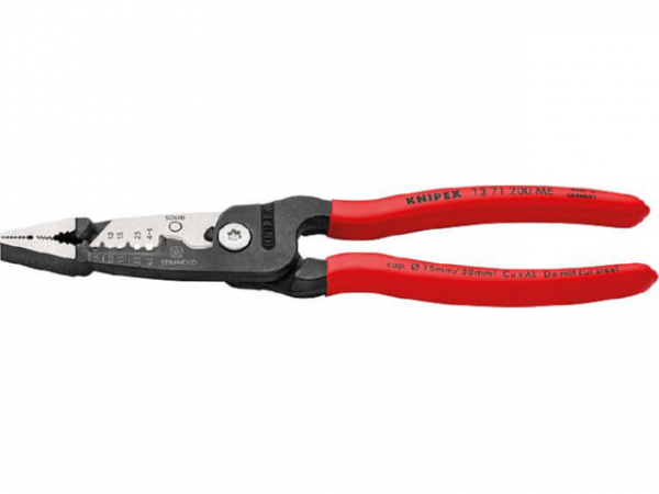 Multifunktions-Elektrikerzange KNIPEX Länge: 200 mm, brüniert, Griffe Kunststoffüberzogen